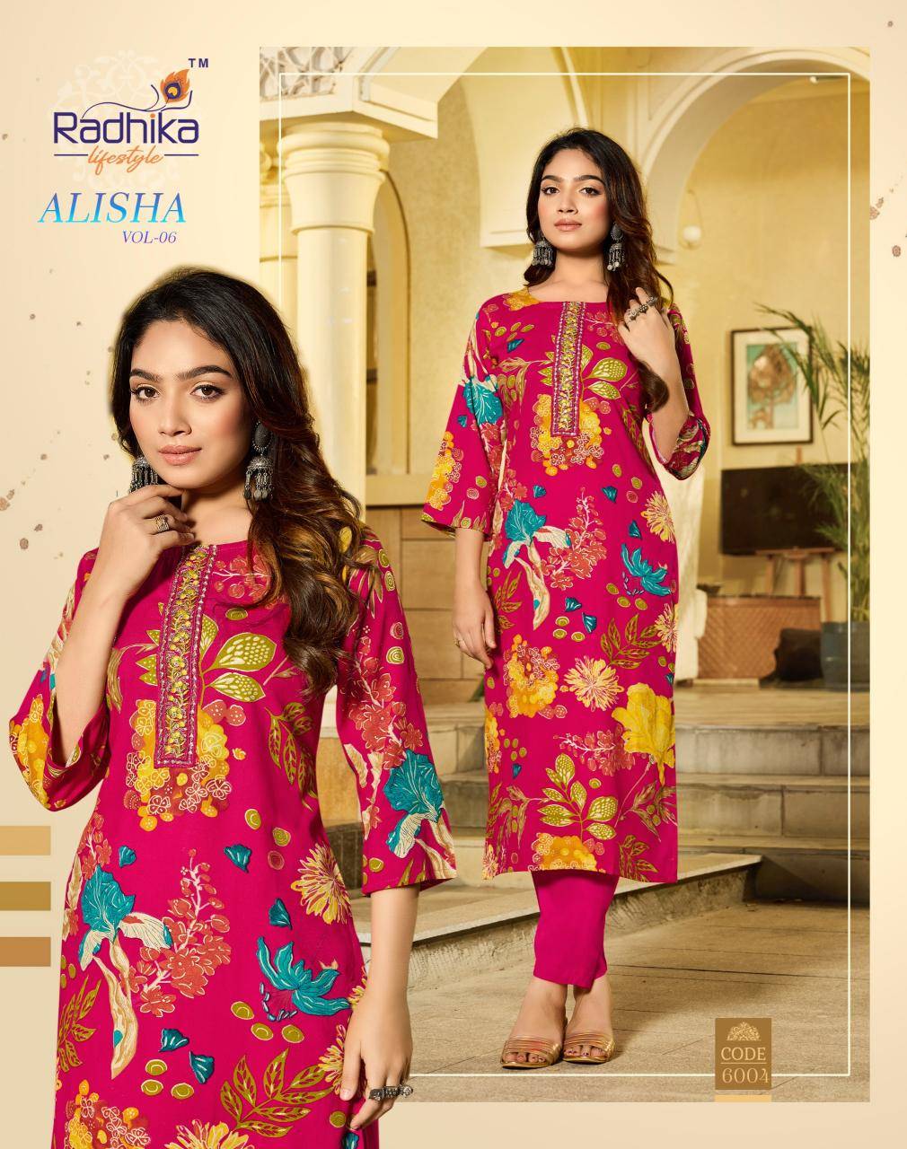 Radhika lifestyle alisha vol 6 Kurtis manufacturers and wholesalers in Delhi